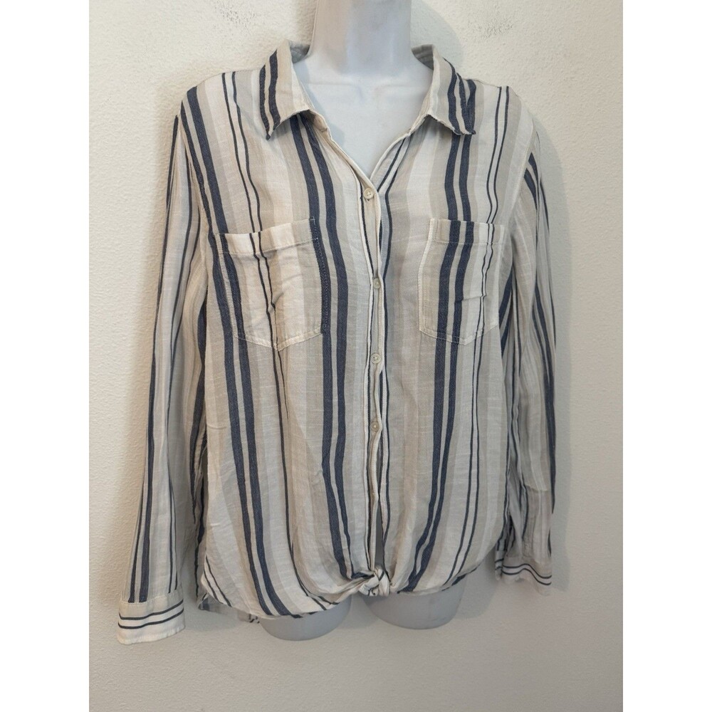 Lucky Brand Shirt Button Up Long Sleeves Lightweight Cotton L Beachy Coastal